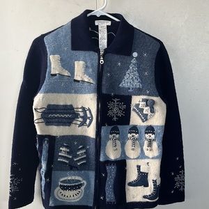 Sweater winter themed by Jones New York-Full Zipper front